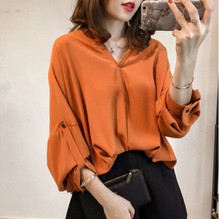 Autumn New Style 2025 Large Size Bat Sleeve Shirt Women's Long-Sleeved Top Korean Style Loose Simple Elegant Casual Shirt