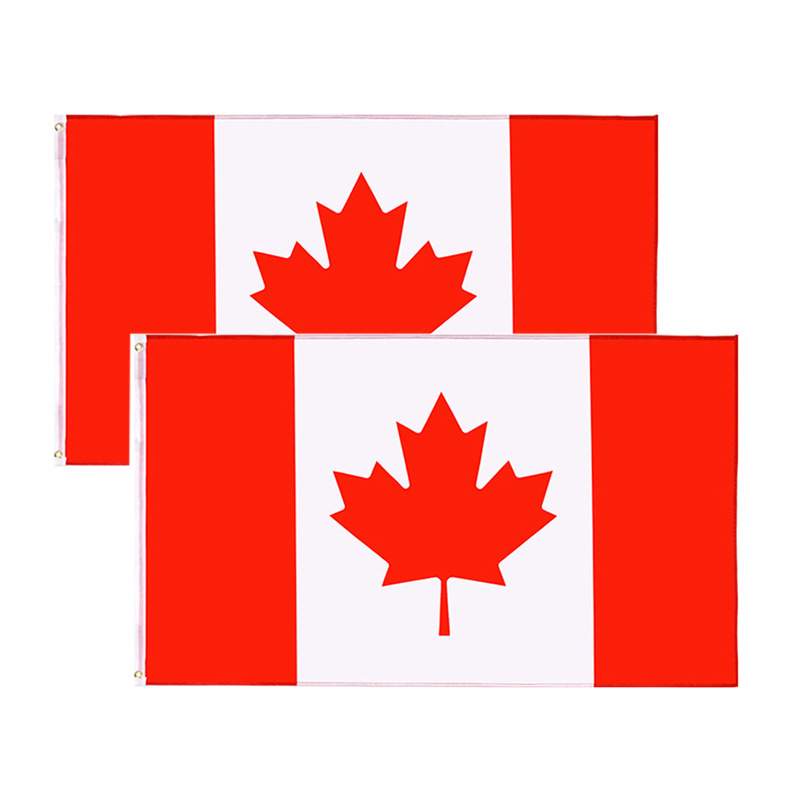 2026 Copa del Mundo transfronteriza Canadá bandera de hoja de arce canadiense 90X150cm bandera decorativa impermeable