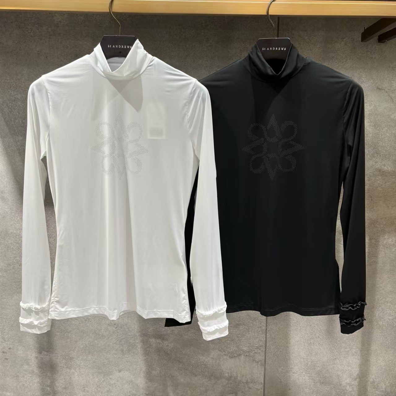 26 New Models of Women's Golf Wear for Spring and Autumn, Half-High Collar Long-Sleeve Base Layer, Sun-Protective, Soft, Stretchy, Skin-Friendly, Sporty Style