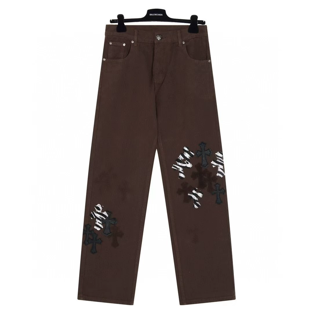 Джинсы из денима для любимой, с вышивкой, oversize, оптовая продажа