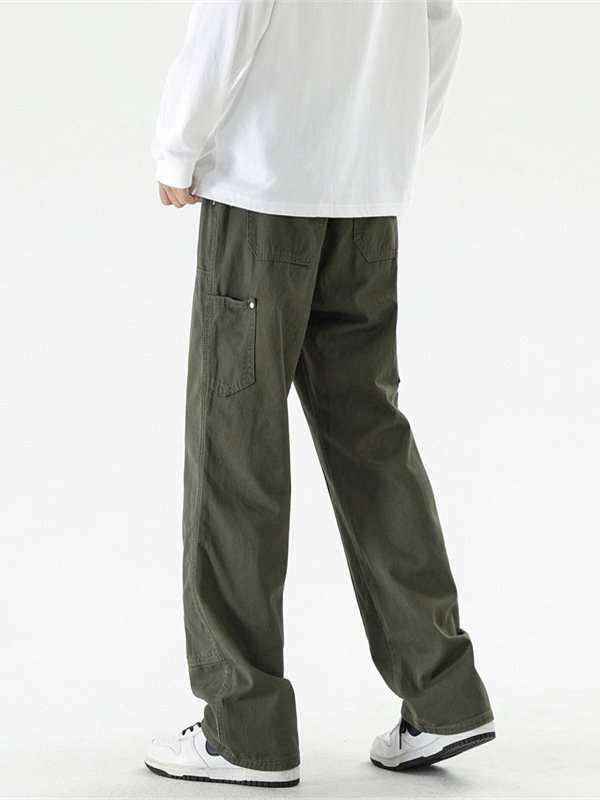 Xxbro ropa de hombre # primavera algodón puro verde militar mono de tala tendencia pantalones casuales rectos pantalones cleanfit
