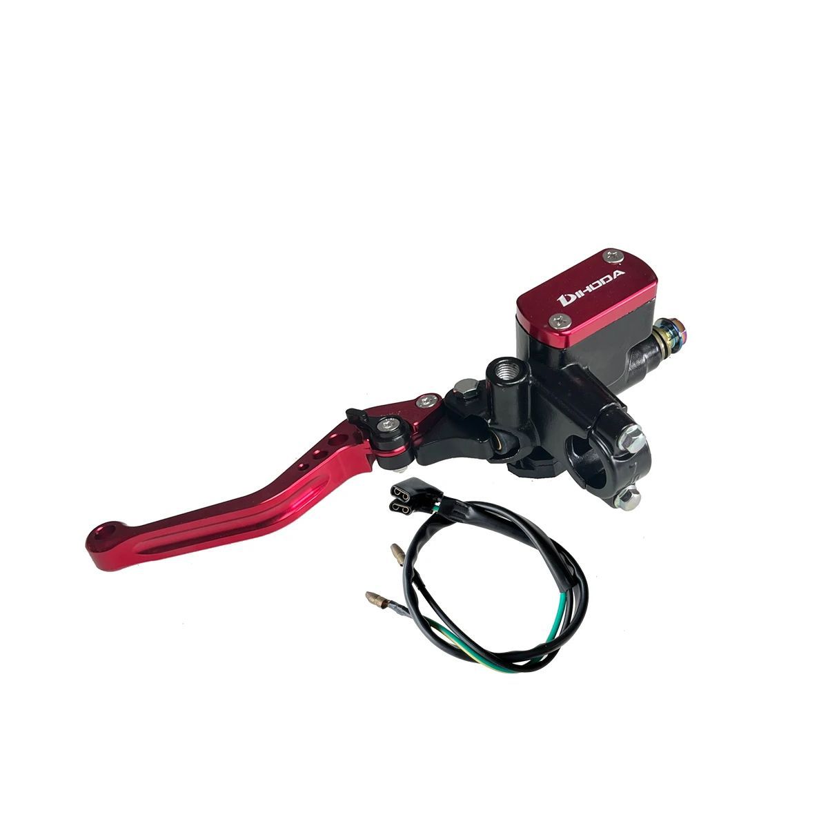 Universal modified hydraulic brake master cylinder for motorcycles and electric bikes with six-speed adjustable handle and power-off switch