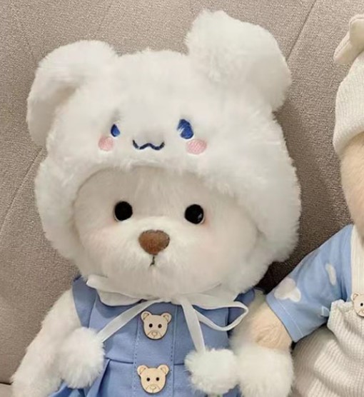 Medio Lina conjunto oso muñeca suéter traje Panda suéter + Panda sombrero cerveza CAMBIO DE MUÑECA