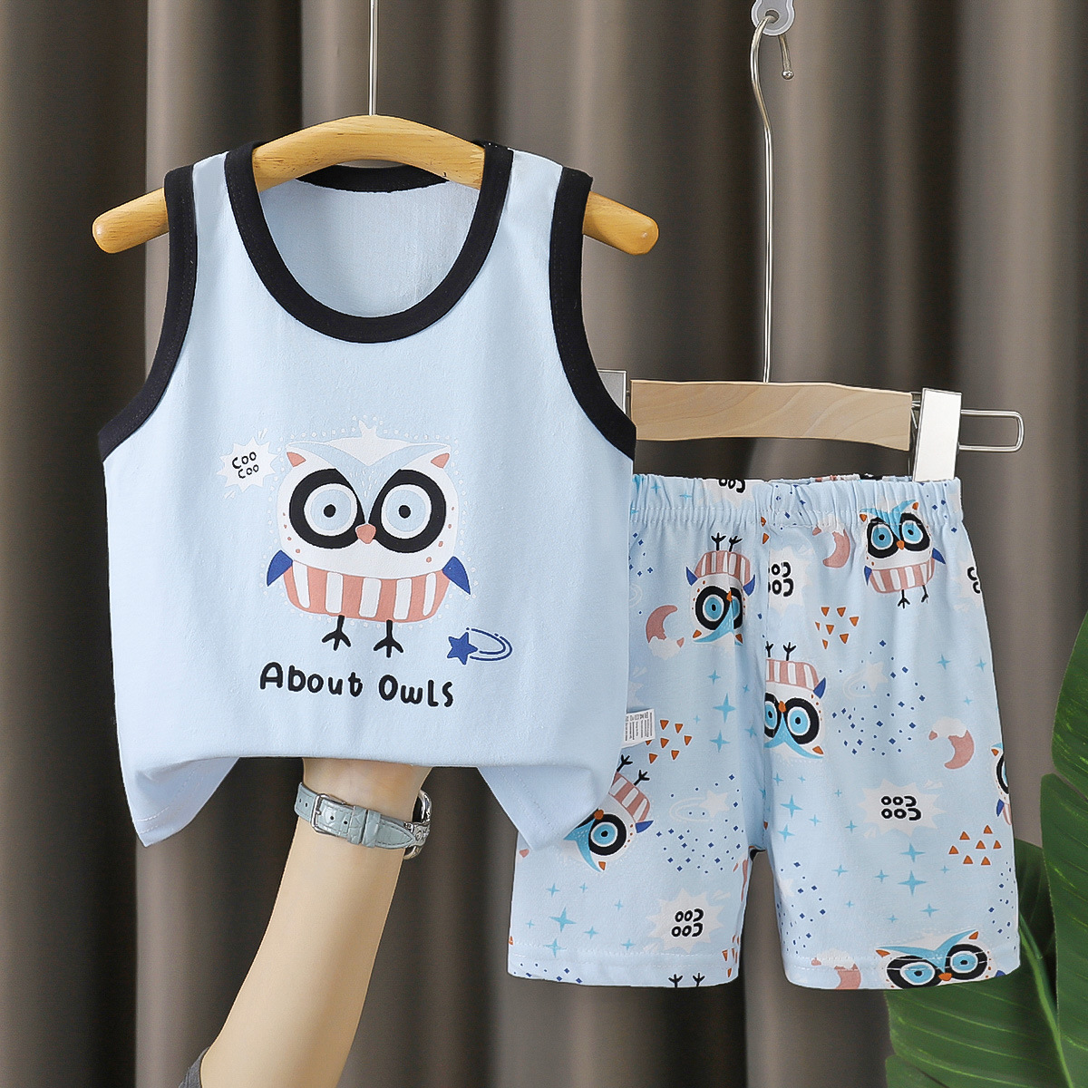 Traje de chaleco para niños, verano de algodón puro, nuevo estilo, verano para bebés, pantalones cortos coreanos, traje de dos piezas para niños