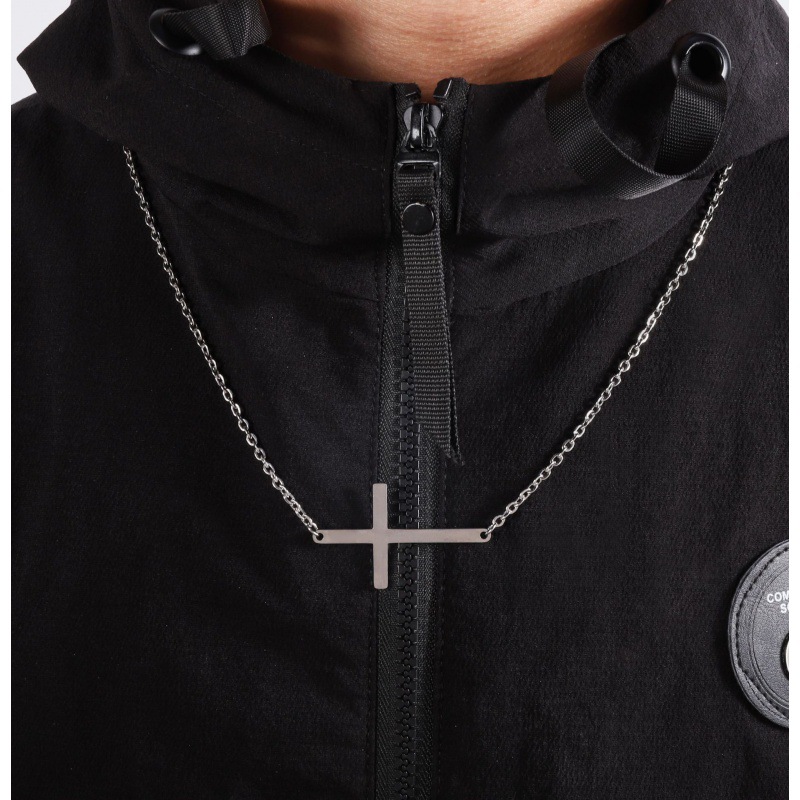 Personalized Street Side Cross Necklace Hip Hop Instagram Minimalist Titanium Steel Accessories Quality_voghion.com