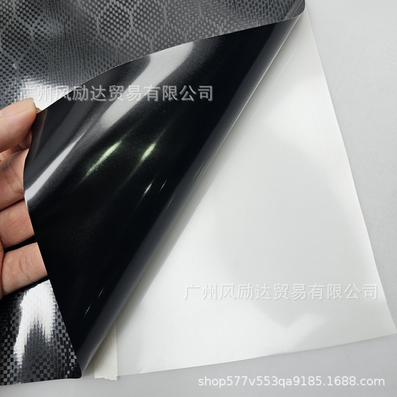 Cross-Border Hot-Selling Pet High-Gloss Forged Diamond-Shaped Black Carbon Fiber Interior Trim Glossy Black Full Body Wrap Film