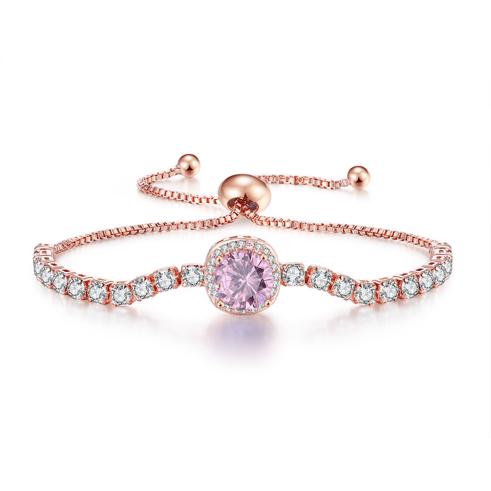 Bracciale a catena con pietra di nascita in zircone per donna_voghion.com