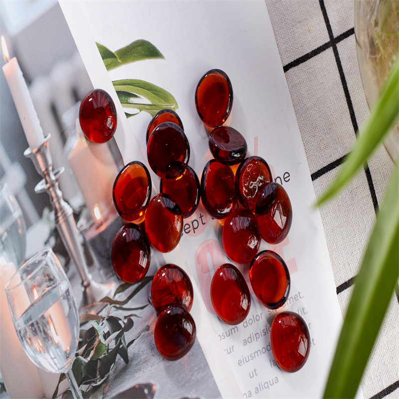 Cuentas planas de vidrio ámbar estilo principal, decoración para brasero, acuario, oficina y manualidades DIY