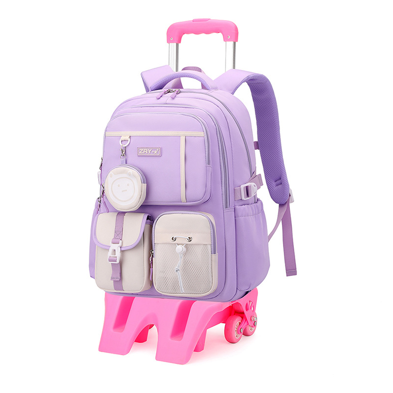 Nueva mochila de tirón para estudiantes de escuela primaria niñas 3 - 6 grados estudiantes de gran capacidad de moda mochila de tirón para estudiantes ligeros