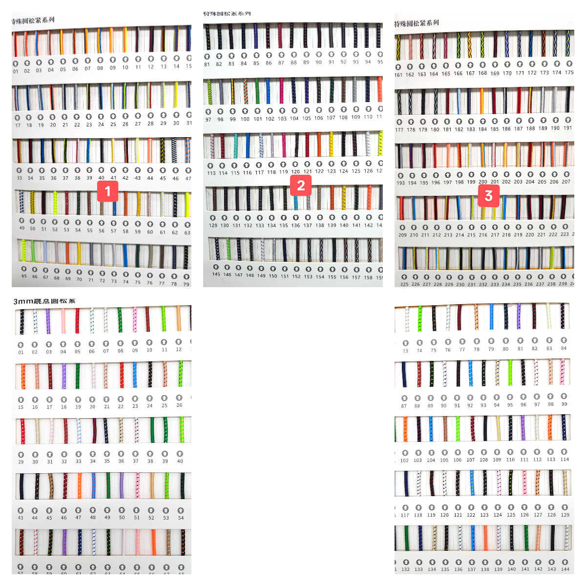 500 color de poliéster 2 / 2.5 / 3mm ropa de color cerrada látex elástico cuerda redonda de color sólido cinta elástica redonda