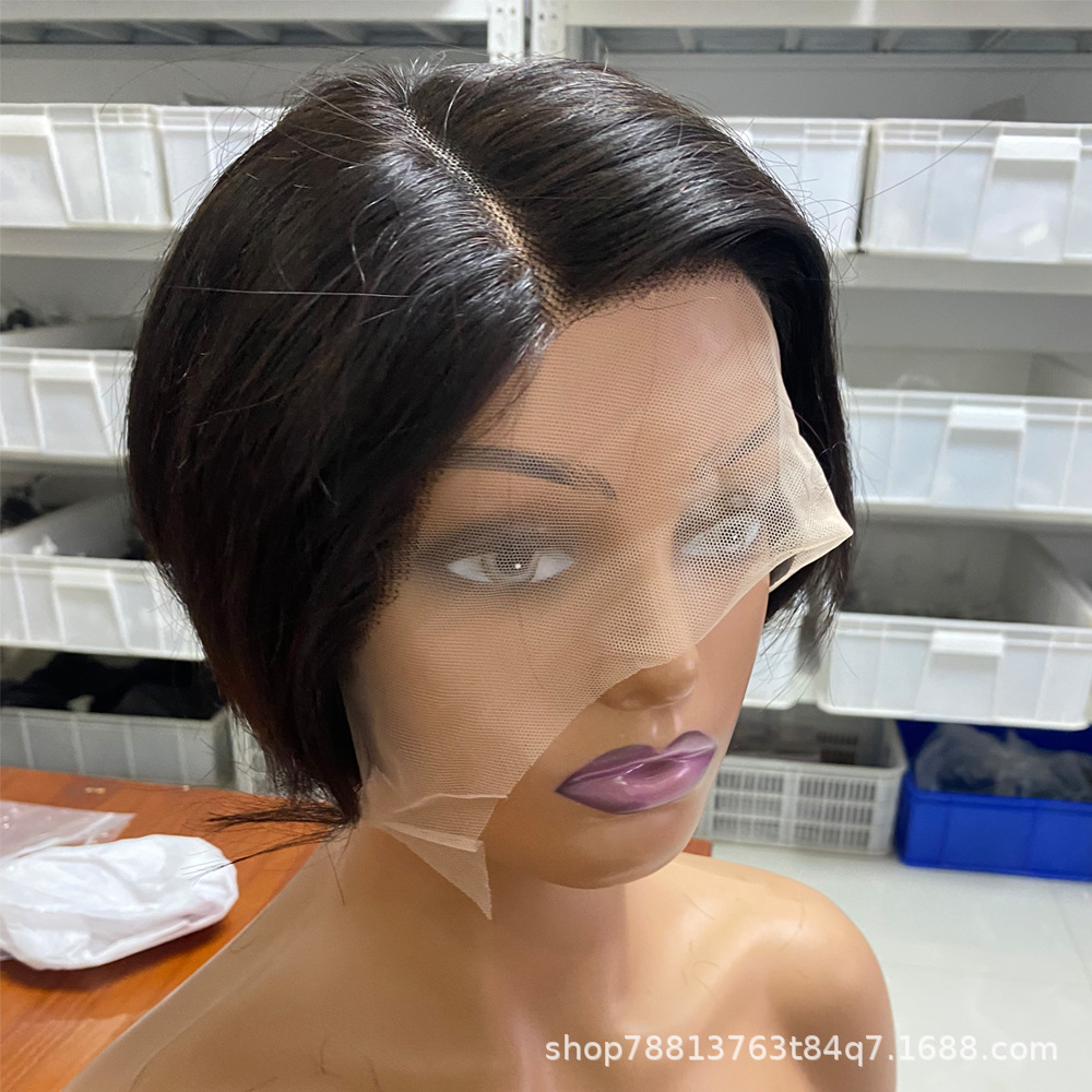 Uso diario pixie pelo corto peluca 13x4 lace Wigs pelo real pixie wig