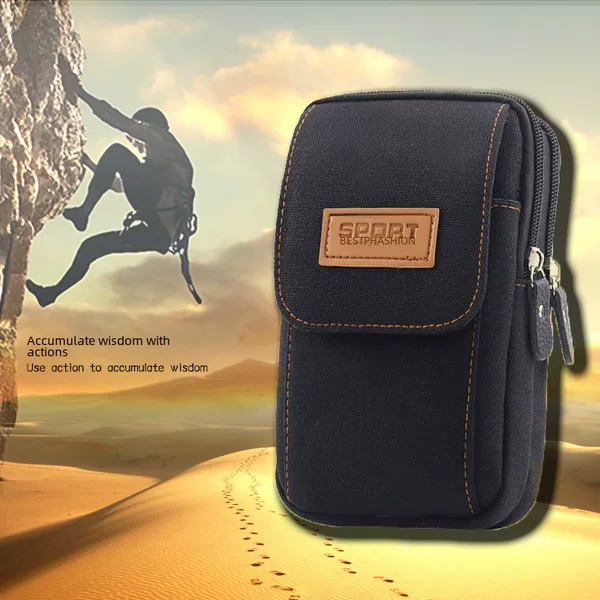 Amazon's Best-Selling New Men's Vertical Belt-Worn Phone Bag, Multi-Functional Large-Capacity Horizontal Hand-Held Waist Bag