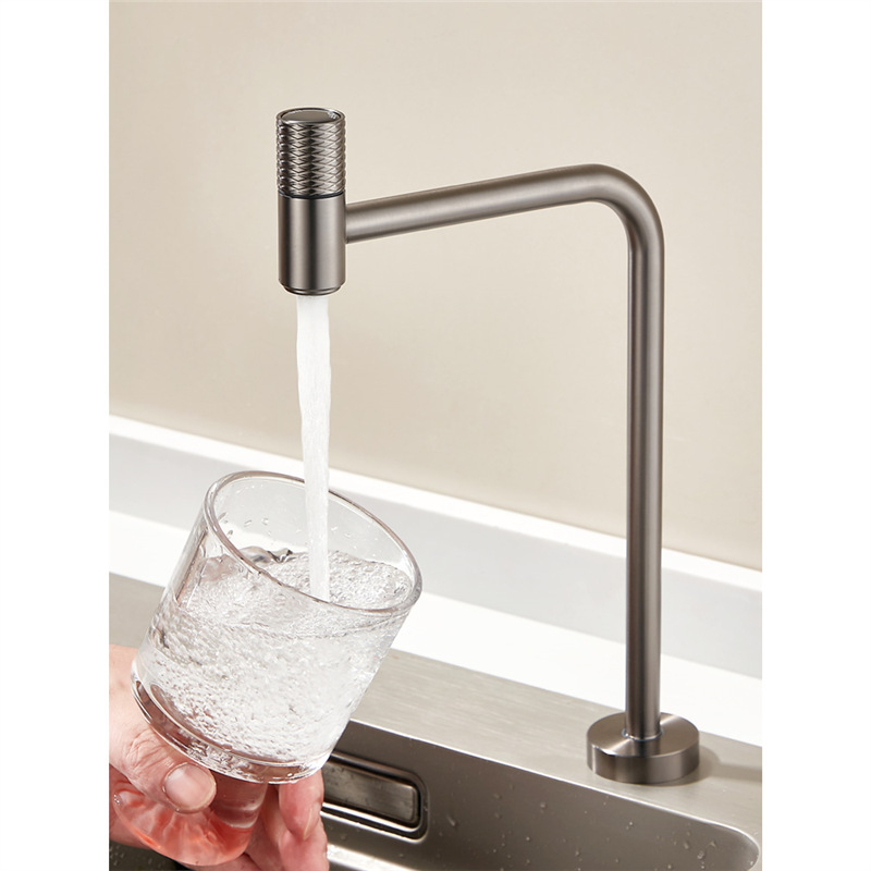 Gun Gray Water Purifier Faucet 304 Stainless Steel 2 Points 3 Points Interface Faucet Single Cold Kitchen Sink Direct Drinking