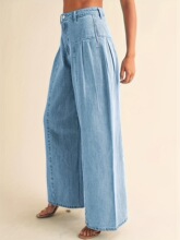 Z 12112 High Waist Pleated Wi g Jeans ����ѹ�����ȿ�