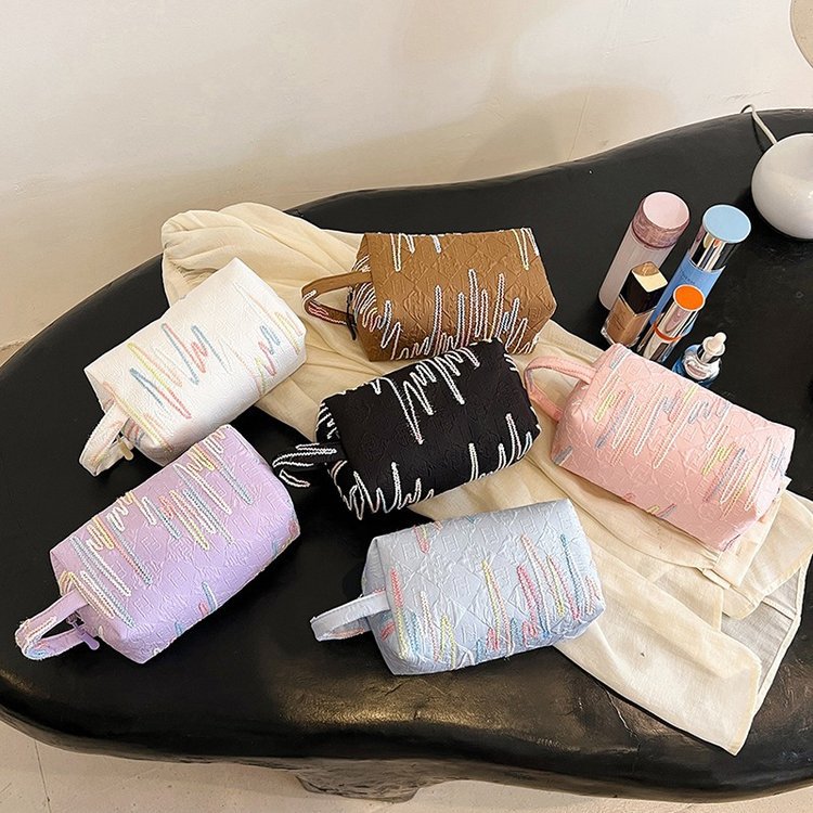 Bolsa de maquillaje 2024 nueva bolsa de almacenamiento de gran capacidad, bolsas de lavado portátiles, bolsas de lápiz, bolsas de papelería para estudiantes