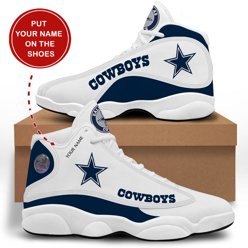 Amazon 2021 Spring New High-top Sports Casual Shoes NFL Dallas Denim Printed High-top Basketball Shoes