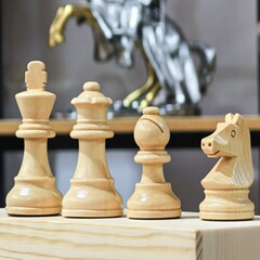 3.75in英寸全实木国际象棋子斯汤顿国际象棋标准比赛大号木质棋子