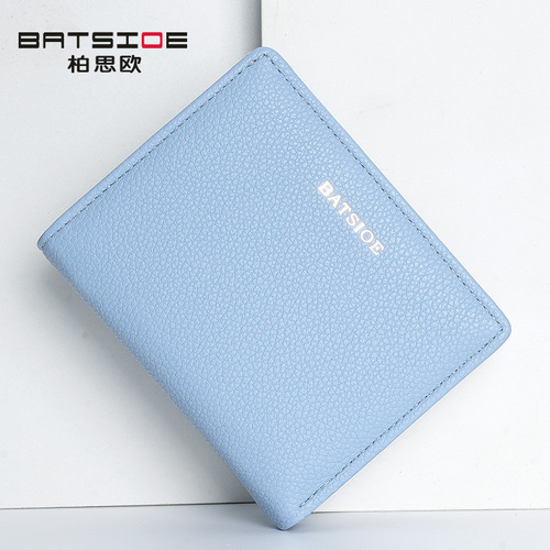 BATSIOE new solid color texture student bag short women's wallet simple high-end wallet coin purse for women