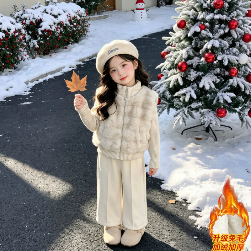 Комплект для девочек на флисе утеплённый