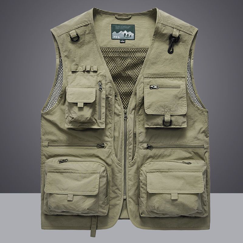 2022 new pattern Vest Go fishing Mesh Multiple pockets vest outdoors leisure time Mountaineering Photography waistcoat coat