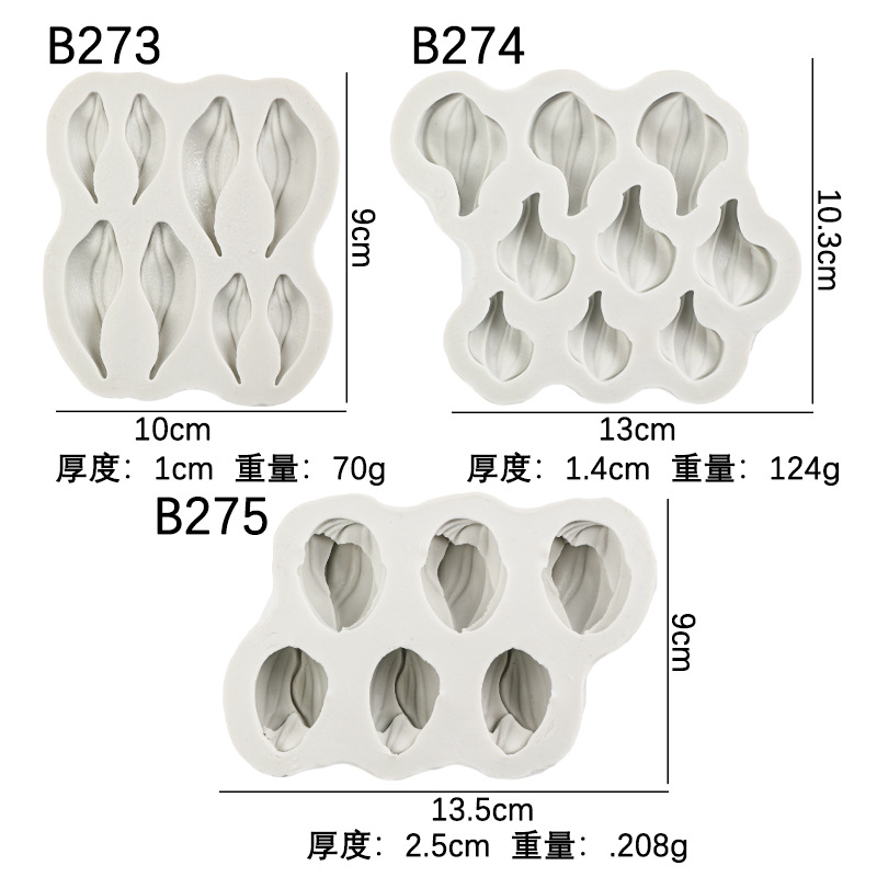 Raspador flor tulipán flor hoja molde de silicona pastel de bricolaje decoración chocolate horneado pétalos molde de hoja