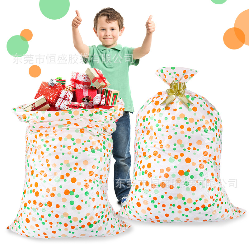 En stock comercio electrónico transfronterizo nueva bolsa de regalo de Navidad PE bolsa de regalo de plástico bolsa de regalo de Navidad