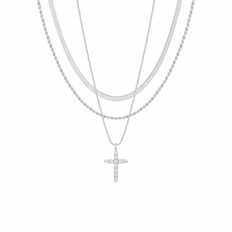European and American Style Cross Pendant Necklace, Fashionable and Trendy, Simple and Casual Style, Niche Clavicle Chain for Women 2026