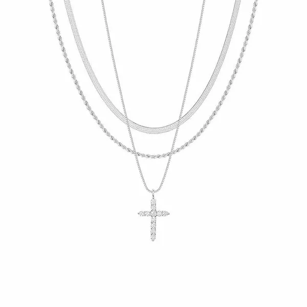 European and American Style Cross Pendant Necklace, Fashionable and Trendy, Simple and Casual Style, Niche Clavicle Chain for Women 2026