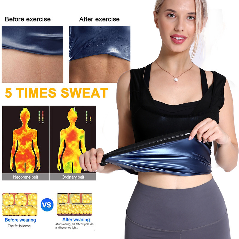 Cross-Border Sweat Sauna Clothing, Abdominal Control, Fitness Sweat Vest, Running Sports, European and American Yoga Clothing, Women's Sweat-Shaping Clothing