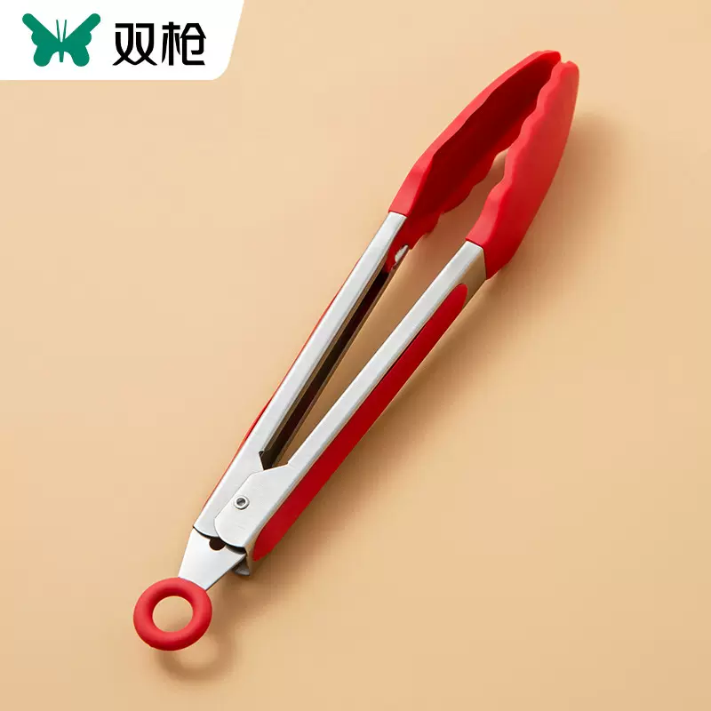 双枪食品夹子厨房烧烤硅胶夹防烫夹批发