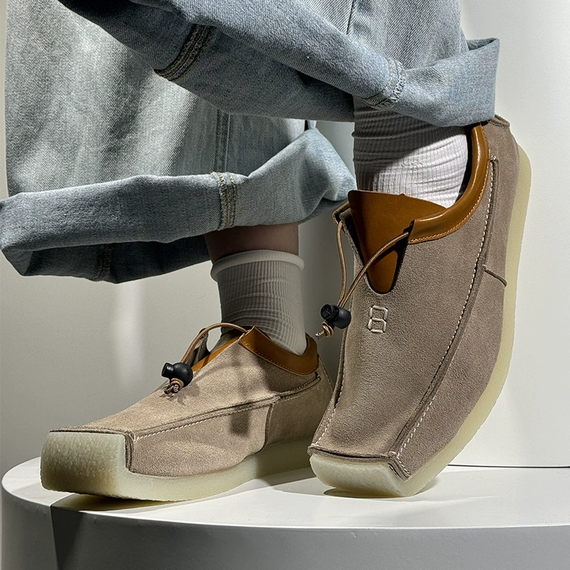 Мужская обувь, летние и осенние замшевые деловые лоферы без шнуровки с квадратным носком, повседневная обувь без шнуровки по индивидуальному заказу 11131-C