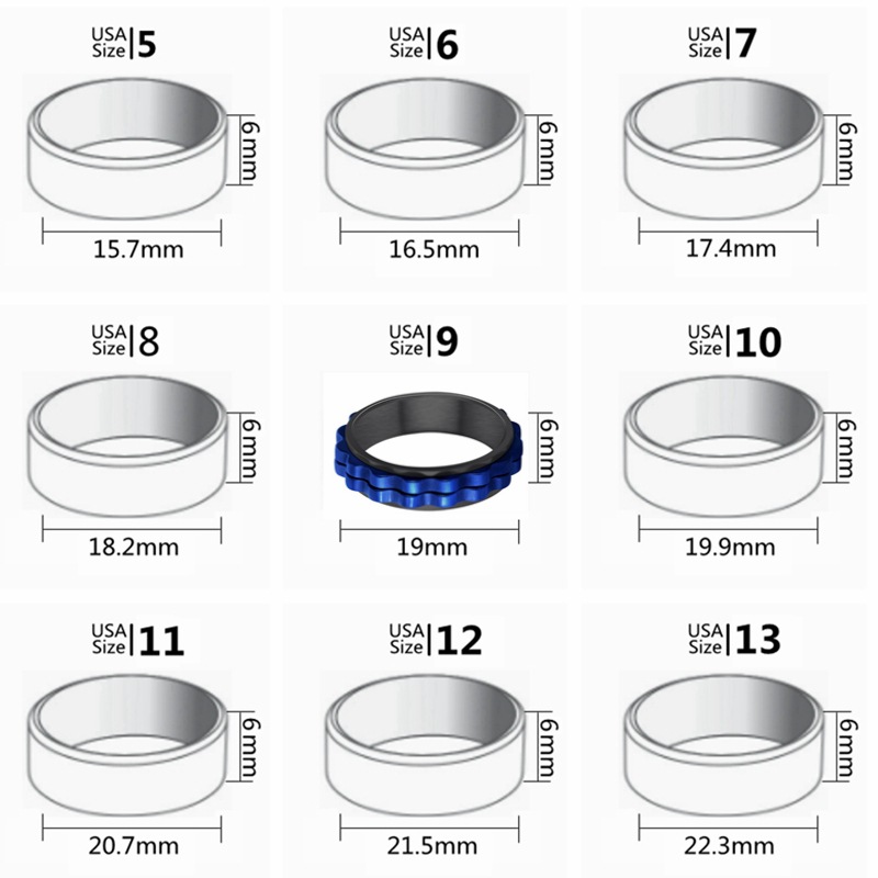 Simple Style Printing Titanium Steel Plating Rings display picture 15