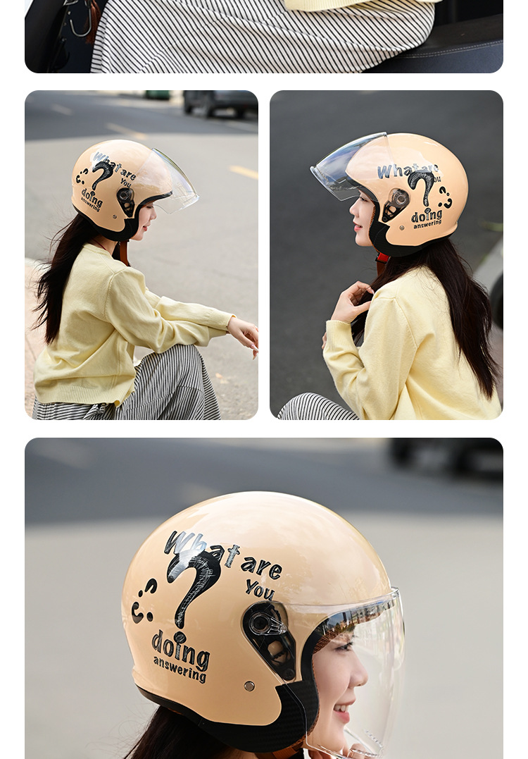 Autumn and Winter 3C Certified Electric Vehicle Helmet Motorcycle Helmet Unisex Warm and Cold-Proof Personalized High-End Half Helmet