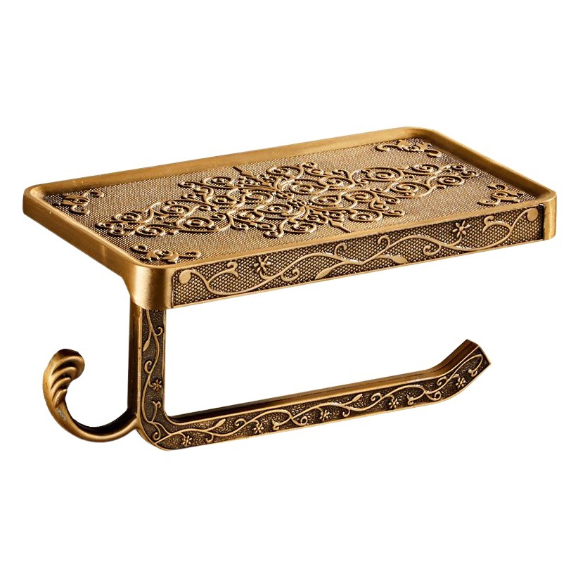 Cross-border Space Aluminum Roll Paper Holder Retro European-style Toilet Tissue Holder Black Toilet Toilet Paper Holder Punch-free