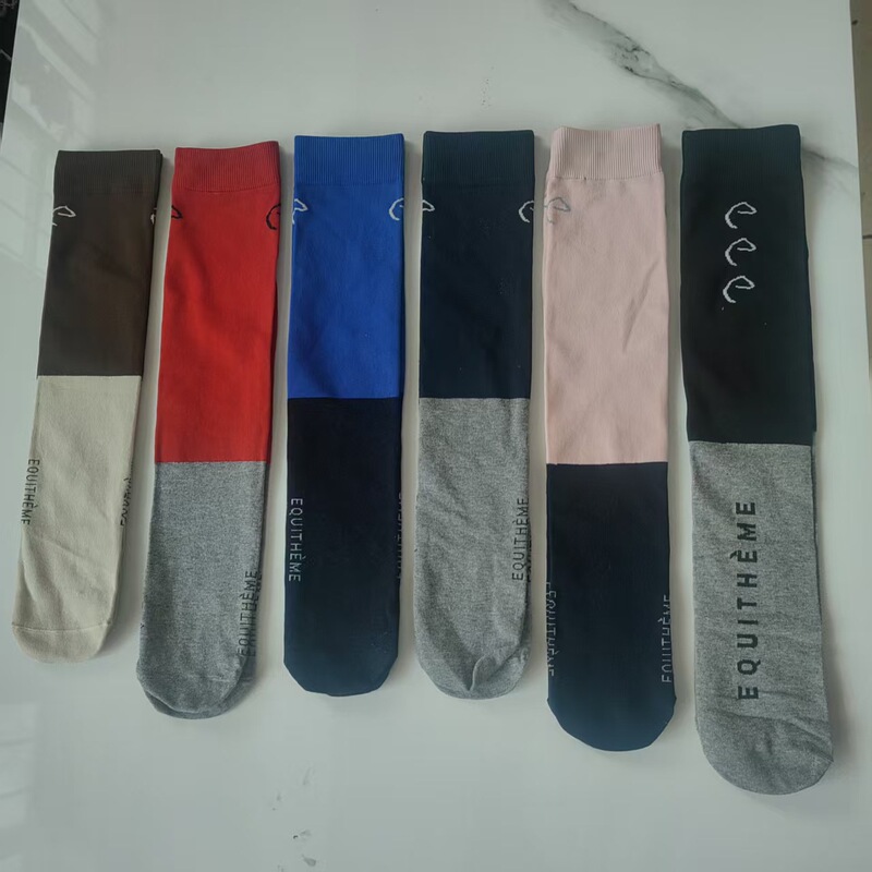 Equestrian Socks for All Seasons, Unisex, Solid Color, Thin Style, Golf Rider Socks, Cotton Riding Leg Protection Equestrian Socks