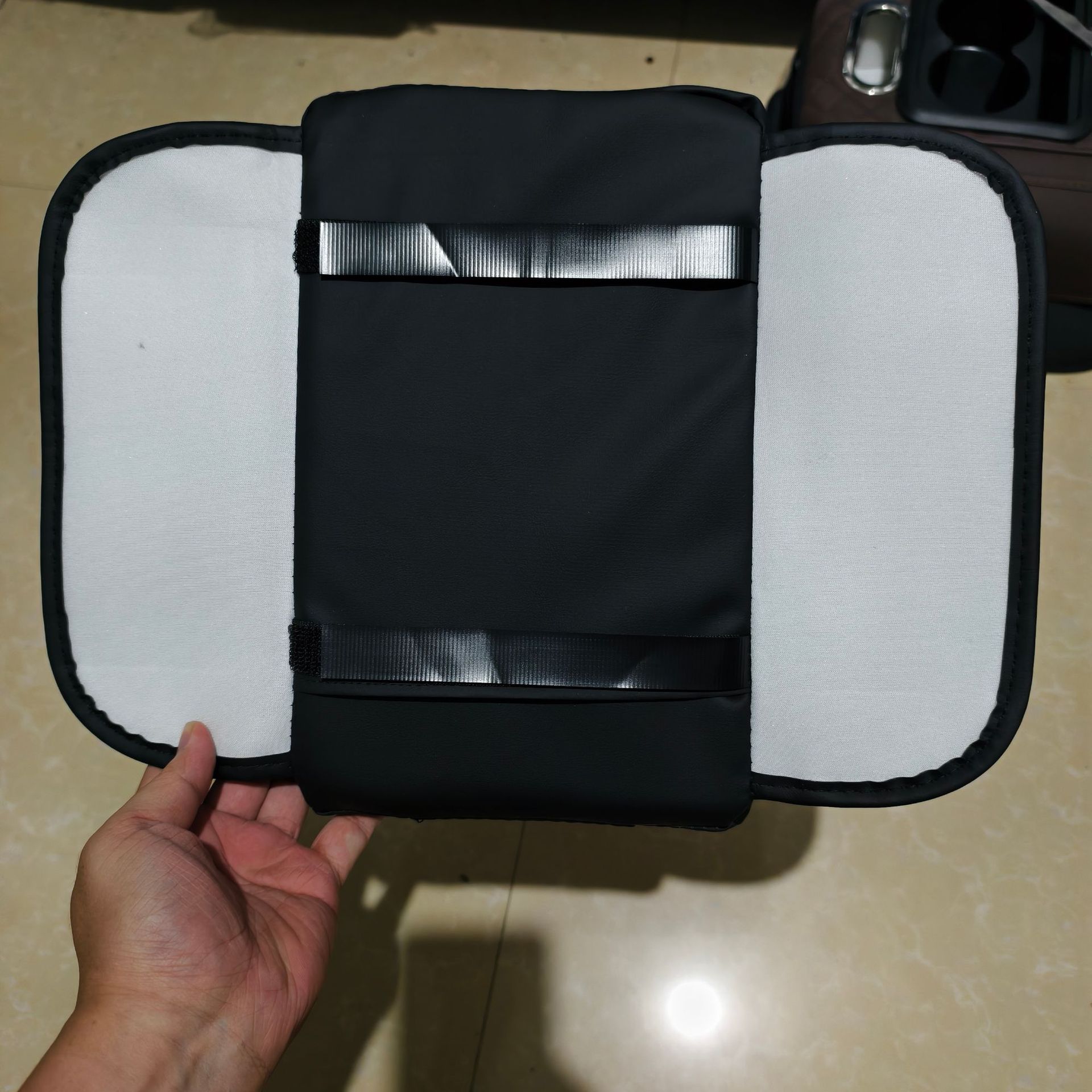 Car Armrest Box Memory Foam Heightening Pad with Storage Bag