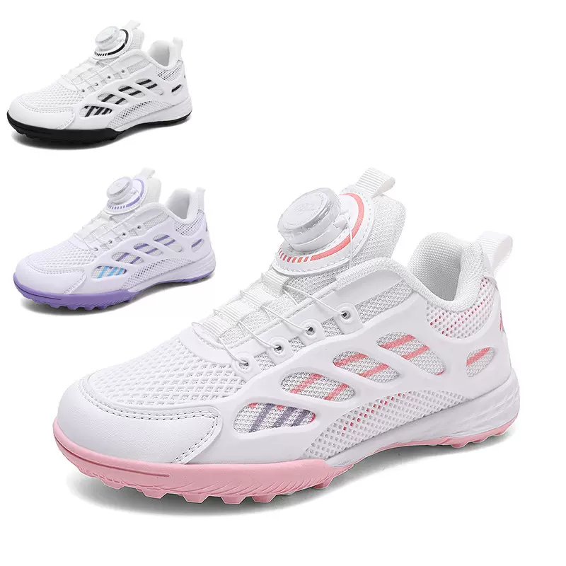 新款旋转纽扣儿童足球鞋女童小学生男款比赛tf碎钉女孩训练鞋批发