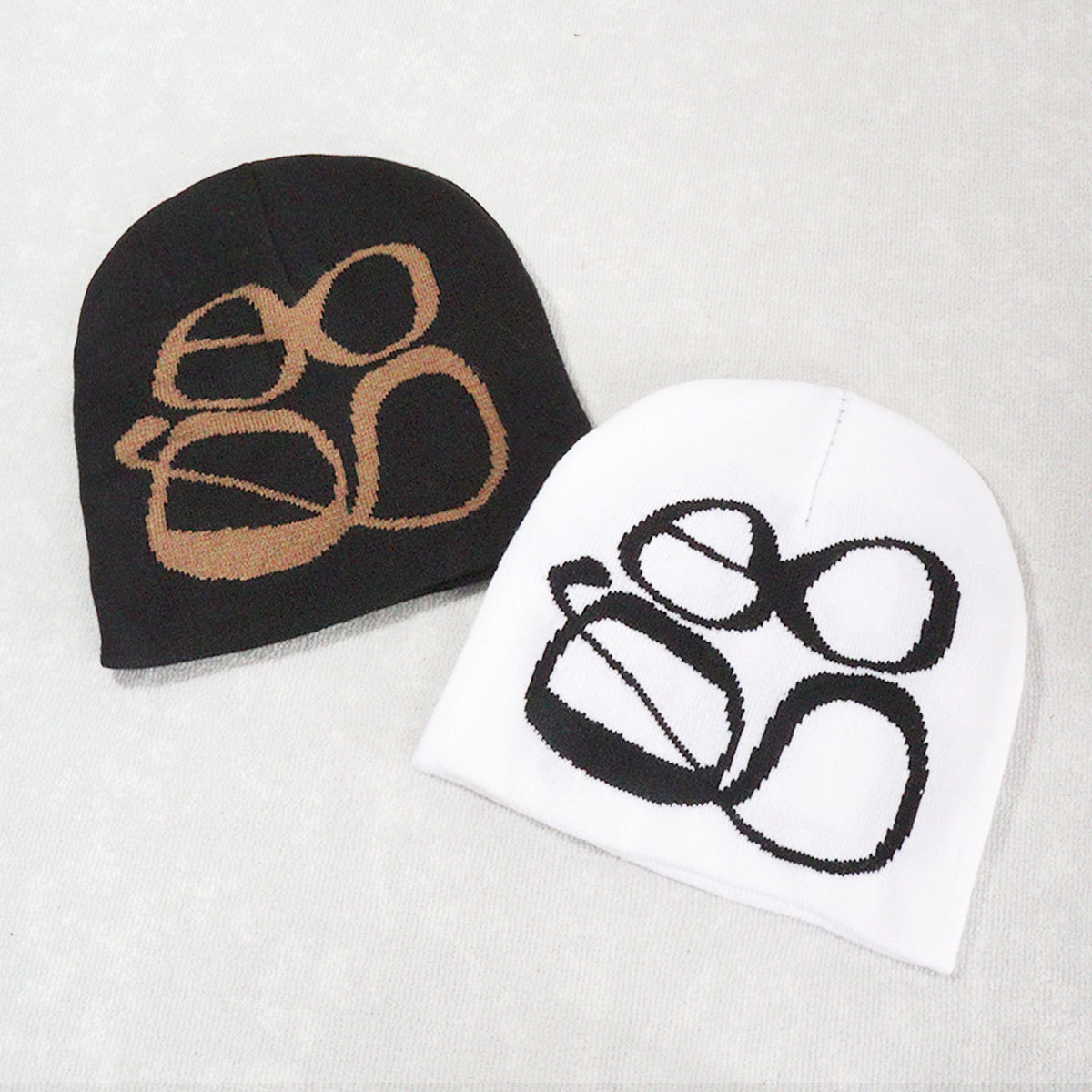 Unisex Knitted hat hat trend new pair glasses pattern men's and women's hats_voghion.com