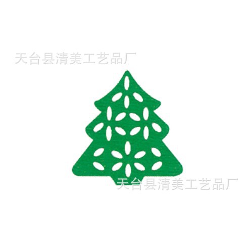 35mm blanco/verde árbol de Navidad decoración de madera para niños parche hecho a mano 50 piezas en un paquete