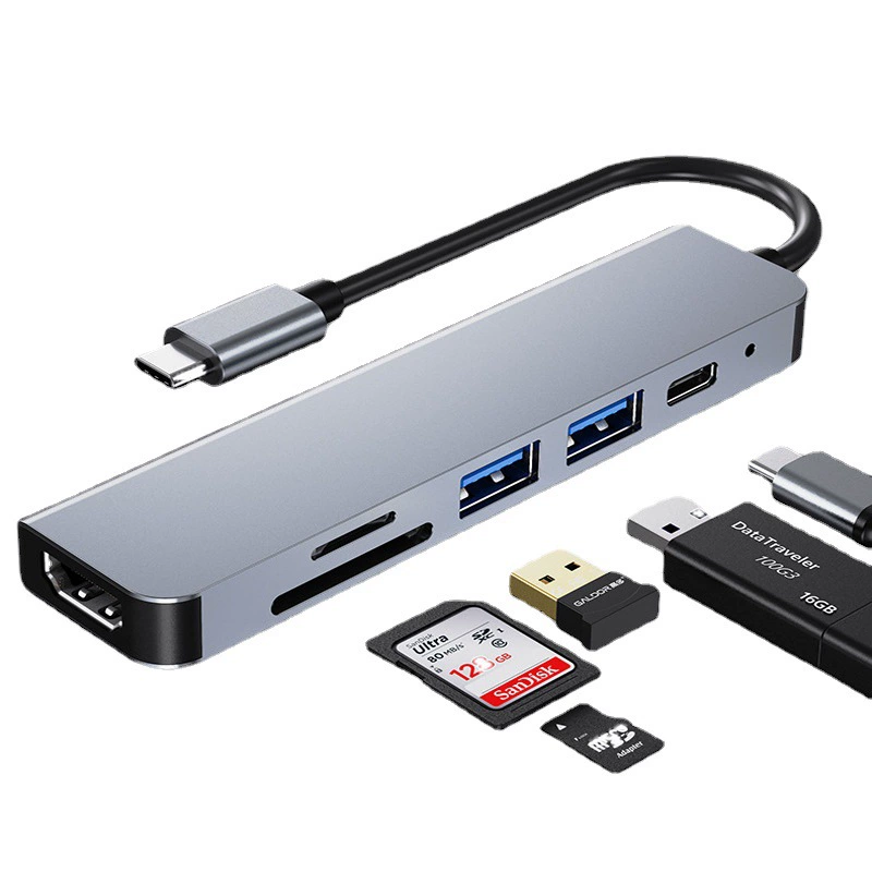Тип-C к HDMI 6-в-1 USB-C к SD TF USB HDMI 4K Witchi Six-in-1 HUB