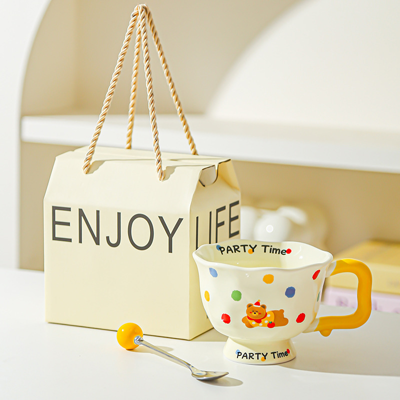 Taza de cerámica de moda creativa Regalo de oficina Taza para el hogar Taza de café Taza de agua Taza de desayuno Feliz cumpleaños