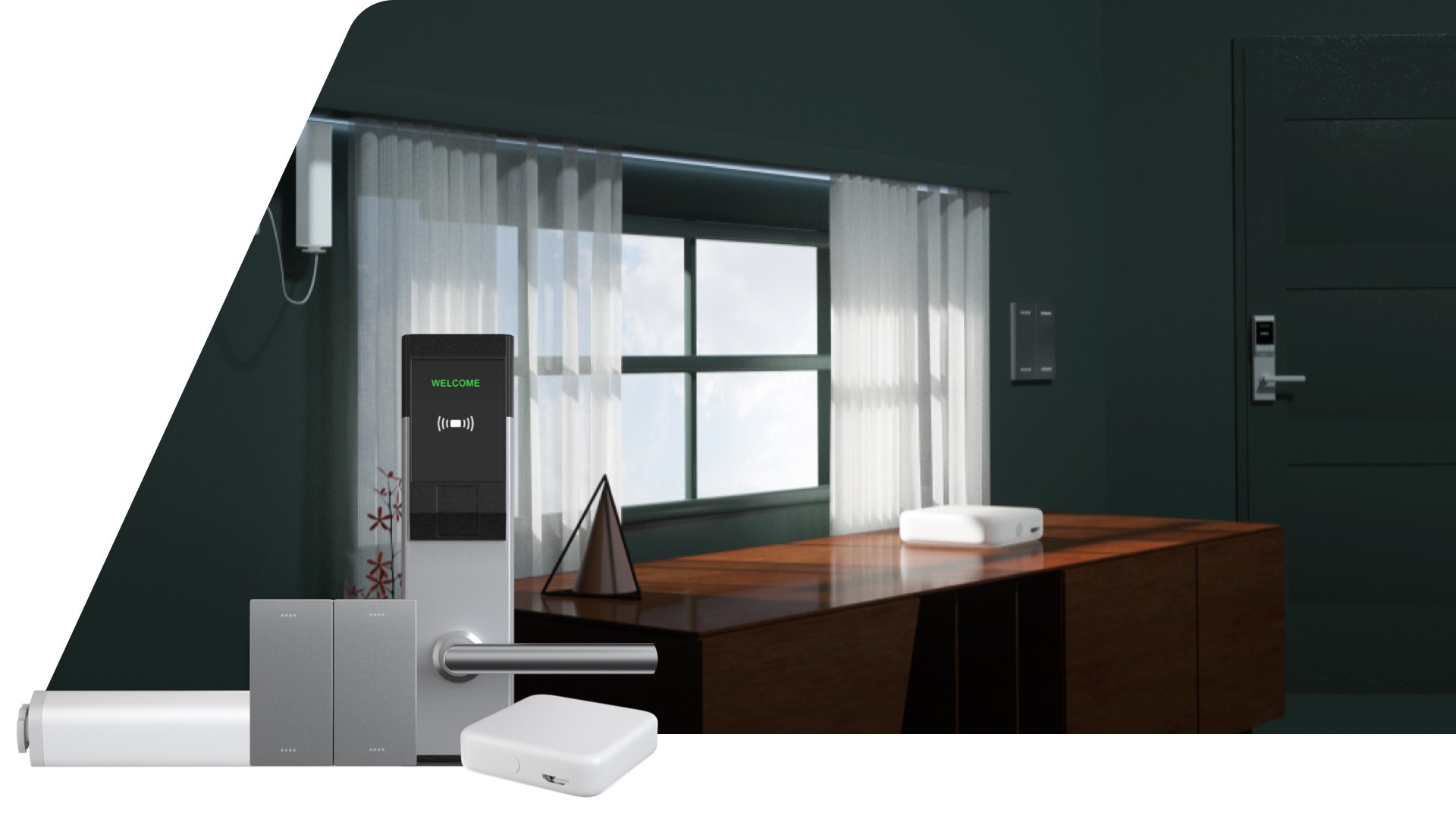 企业单位智慧办公人脸门禁能耗监测一键会议模式遮阳空调集中控制