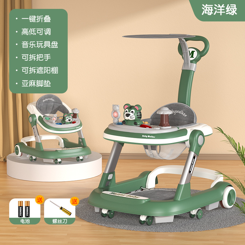 Caminante para bebés, cochecito multifunción anti-vuelco, plegable, tres en uno, ayuda para bebés, sentarse y empujar