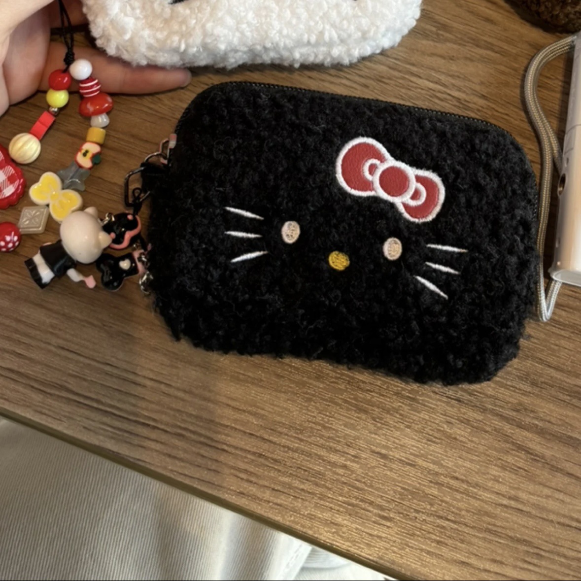 블랙 램스울 키티 수납가방