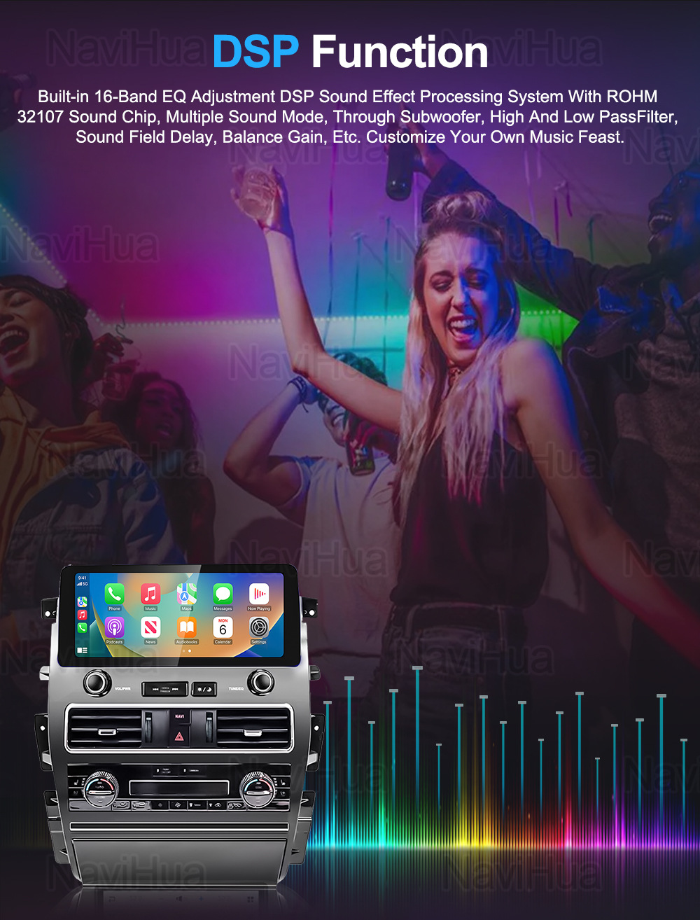 Suitable for Nissan Patrol Y62 Navigation Central Control Screen Car Navigation All-In-One Reversing Image Supports Carplay