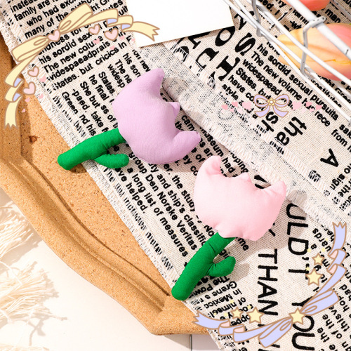 Tulip jewelry accessories diy fabric flower brooch cute bag decorations children's clothing accessories wholesale