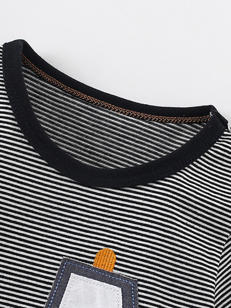 Camiseta a rayas transfronterizas malwee niño cuello redondo mangas cortas Europa y Estados Unidos chaqueta casual para niños al por mayor