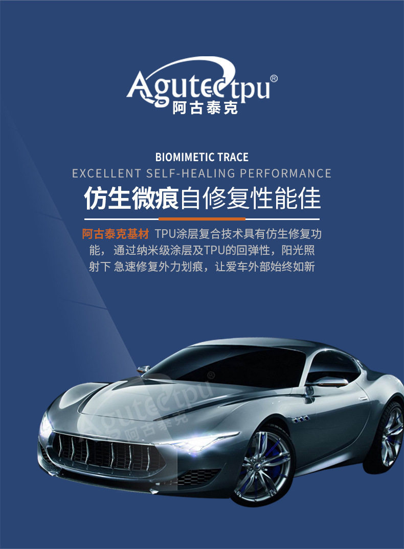 Agutek Invisible Car Film Tpu Full Body Paint Protection Film Ppf Self-Repairing Factory Direct Sales Anti-Scratch