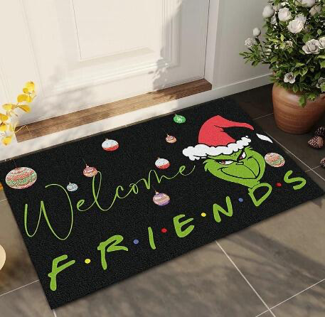 Alfombra de piso de dibujos animados de comercio exterior transfronterizo amazon deseo estera de piso de navidad decoración de vacaciones estera de regalo estera de la puerta del hogar