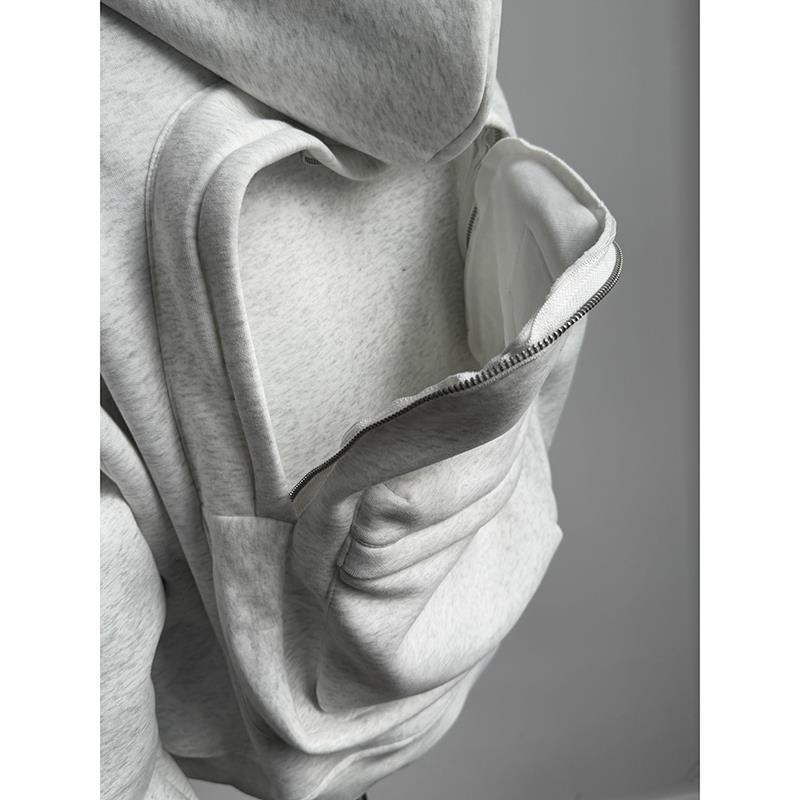 Men's Hooded Oversized Sweatshirt With Schoolbag Design Jacket_voghion.com